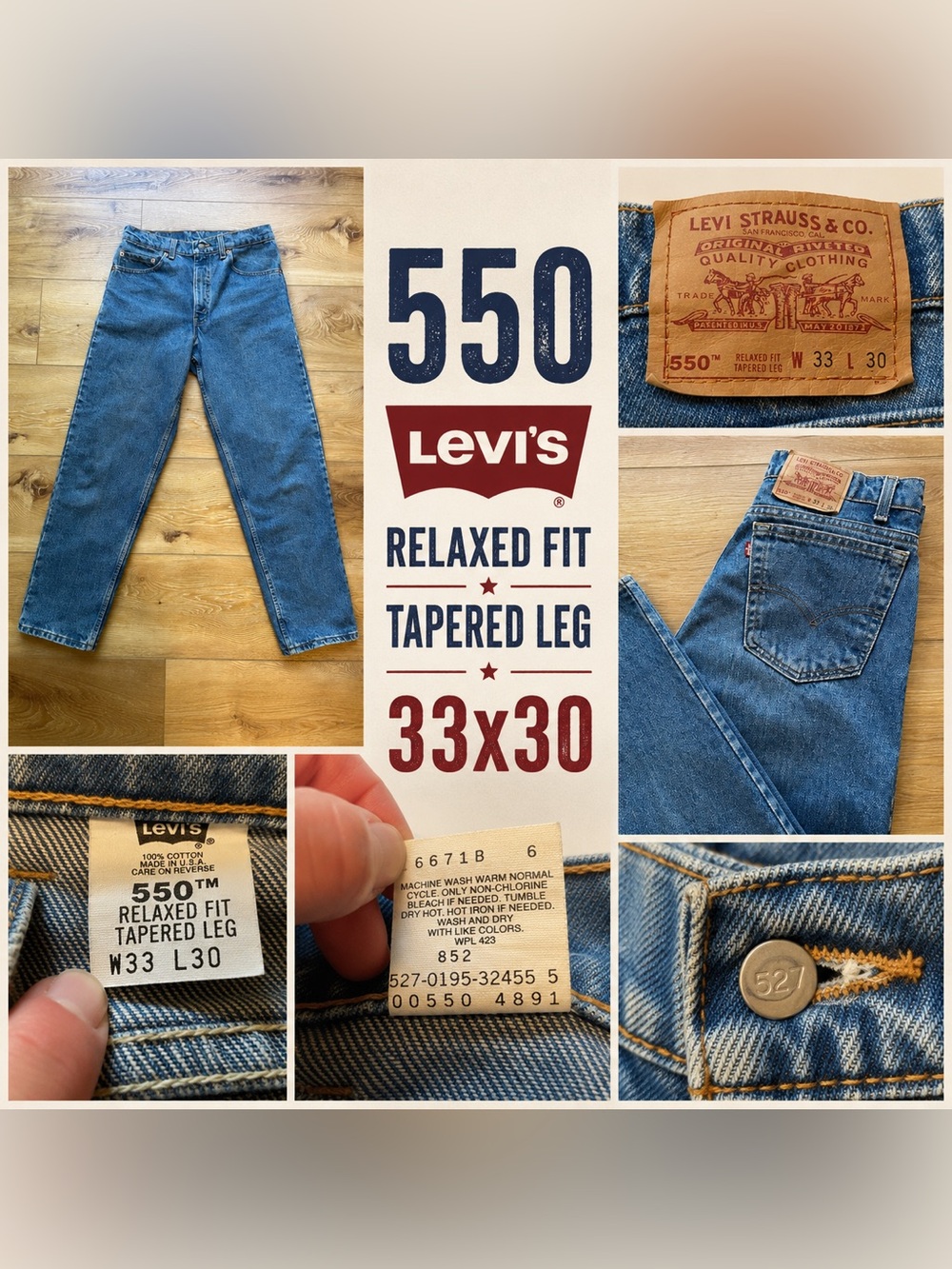 Vintage 90’s Levi's 550 Relaxed Fit Jeans - Blue